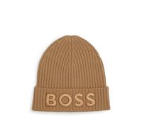 BOSS Virgin-wool beanie hat with embroidered logo - Style Lara_hat, 50497815 Beige pcs.