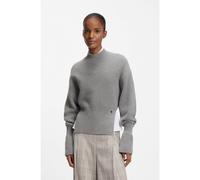 BOSS Virgin-wool sweater with removable Double B monogram pin - Style Fotus, 50553239 Grey XL
