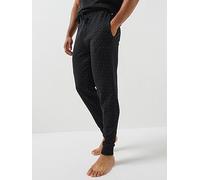 BOSS Waffle Emblem Print Loungewear Joggers, Black, Size Xl, Men Black