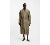 BOSS Waffle-structure dressing gown with embroidered logo - Style Waffle Kimono, 50469787 Light Brown L
