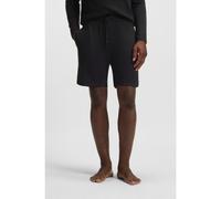 Men's BOSS Orange Waffle Mens Cotton Blend Waffle Structure Pyjama Shorts with Embroidered Logo - Black - Size: L