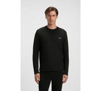 BOSS Waffle-structured pyjama T-shirt in a cotton blend - Style Waffle LS-Shirt, 50535870 Black S