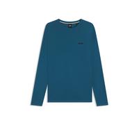 BOSS Waffle-structured pyjama T-shirt in a cotton blend - Style Waffle LS-Shirt, 50535870 Blue M