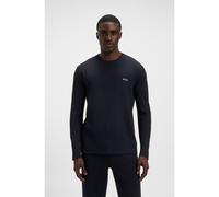 BOSS Waffle-structured pyjama T-shirt in a cotton blend - Style Waffle LS-Shirt, 50535870 Dark Blue S