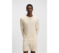 BOSS Waffle-structured pyjama T-shirt in a cotton blend - Style Waffle LS-Shirt, 50535870 White XXL