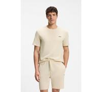 BOSS Waffle-structured pyjama T-shirt with embroidered logo - Style Waffle T-Shirt, 50575641 Natural M
