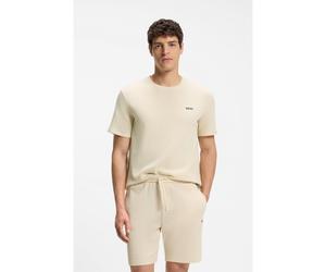 BOSS Waffle-structured pyjama T-shirt with embroidered logo - Style Waffle T-Shirt, 50575641 Natural XXL