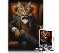 Boss Wants to See You Cat Jigsaw Puzzles 1000 Pieces for Teenagers Cognitive Development Fun Game Special Thoughtful Celebration Present Size 38x26cm