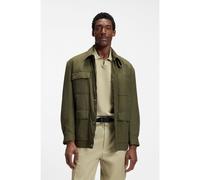 BOSS Water-repellent field jacket with checked lining - Style C-Corpo, 50564626 Olive 46R