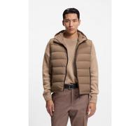 BOSS Water-repellent hooded gilet with down filling - Style L-Damest, 50548618 Light Brown 40R