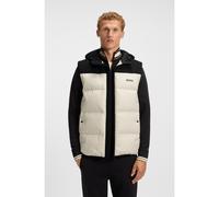 BOSS Water-repellent hooded gilet with down filling - Style OW_Block-X Vest HD, 50548711 Black / White M