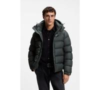 BOSS Water-repellent hooded puffer jacket with cushioned collar - Style Omaris1, 50565779 Dark Green 42R