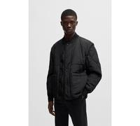 BOSS Water-repellent jacket in crinkle-textured fabric - Style Omore, 50530280 Black 42R