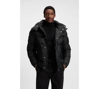 BOSS Mens H-Corbinian5 Water-Repellent Jacket with Monogram Jacquard Black