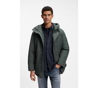 BOSS Water-repellent parka jacket with logo badge - Style Osiass1, 50569469 Dark Green 40R