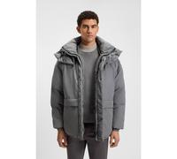 BOSS Water-repellent puffer jacket with detachable hood - Style Onier, 50547555 Grey 44R