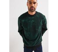 BOSS We Jungle Relaxed Fit Camo Crew Sweatshirt - Dark Green, Open Green, Size S, Men Open Green
