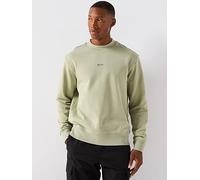 BOSS Wesmallcrew Relaxed Fit Centre Logo Crew Sweater - Green, Green, Size L, Men Green