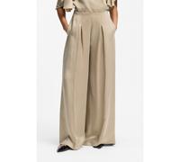 BOSS Wide-leg regular-fit trousers with box pleats - Style C_Terini, 50564276 Light Beige 10