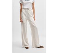 BOSS Wide-leg trousers with belt and pocket detailing - Style C_Telt-D, 50531044 White 8