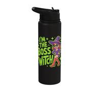 Boss Witch Funny Glam Sassy Halloween Party Stainless Steel Insulated Water Bottle