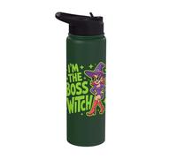 Boss Witch Funny Glam Sassy Halloween Party Stainless Steel Insulated Water Bottle