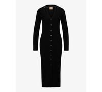 Boss Womens Black V-neck Button-front Knitted Midi Dress S