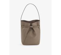 Boss Womens Boss Buckle-Detail Leather Bucket Bag Brown Overflow 1 Size