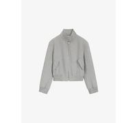 Boss Womens Boss Cropped Stretch-Woven Bomber Jacket Open Miscellaneous 6