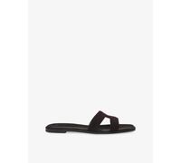 Boss Womens Boss Monogram Suede Sandals Dark Brown Eur 37 / 4 UK Women
