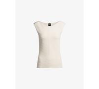 Boss Womens Boss Ribbed Sleeveless Knitted Top Open White XS
