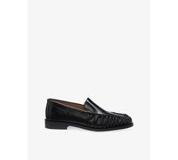 Boss Womens Boss Ruched Leather Moccasins Black Eur 38/5 UK Women