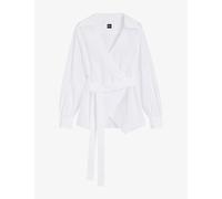 BOSS Regular-fit blouse with wrap front - Style Bekania1, 50565408 White 16