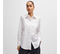 Boss Womens Buttonie Striped Blouse in White Cotton - Size 16 UK