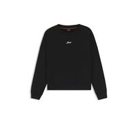 BOSS Womens C Ever Cotton-terry sweatshirt with handwritten logo Black