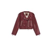 BOSS Women's C_sadora Leather Jacket, 602 Dark red, 16