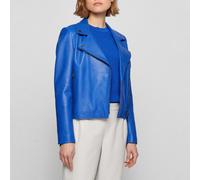 Boss Womens C_Saleli Leather Jacket in Blue - Size 14 UK