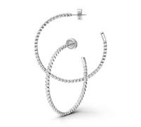 BOSS Women's Crystal Hoop Earrings with Sparkling Stones | Kassy Divine collection, Silver toned, SKU : 1580863