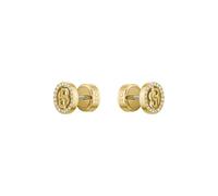 BOSS Women's Divine Gold Tone Double B Sparkle Logo Stud Earrings