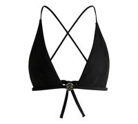 Boss Womens Double B Monogram Bikini Top - Black - Black - M - 100% Mixed