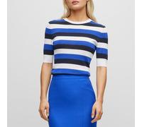 Boss Womens Facuba Stripe Top in Multi colour - Multicolour Viscose - Size 8 UK