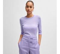 Boss Womens Faleenas1 Striped Sweater in Stripes - Purple Wool - Size Medium
