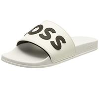 BOSS Women's Kirk_Slid_rblg Slide, White100, 8.5 UK