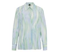Boss Womens Bacie Silk Blouse - Blue/Green - Blue/Green - 10 UK