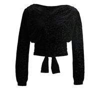 Boss Womens/Ladies C Edevory Devoré Wrap Crop Top - Black - Black - S