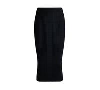 BOSS Women's Muline Yarn Rib Knit Midi Skirt, Black, S