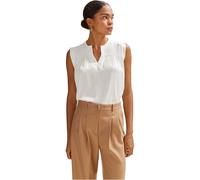 Boss Womens Notched Neck Regular Fit Blouse in Open White - Size 6 UK