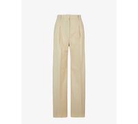 Boss Womens Open Miscellaneous Stripe-print Wide-leg Stretch-wool Trousers 8