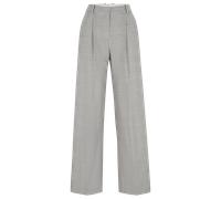 Boss Womens Straight-Fit Trousers in Grey Wool - Size 12 UK