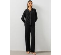 BOSS Womens Stretch Jersey Button-Through Pyjama Set, Black, Size M, Women Black